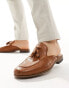 Фото #2 товара ASOS DESIGN mule loafers in brown faux leather weave