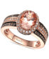 ფოტო #1 პროდუქტის Peach Morganite (1-1/3 ct.-t.w.) & Diamond (5/8 ct. t.w.) Ring in 14k Rose Gold (Also Available White Gold or Yellow Gold)