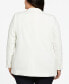 ფოტო #2 პროდუქტის Plus Size Double Breasted Gabardine Blazer Jacket