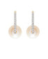 Фото #3 товара Cultured Freshwater Pearl (9mm) and Diamond (1/10 ct. t.w.) Earrings in 14k Yellow Gold