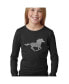 ფოტო #1 პროდუქტის Girls Word Art Long Sleeve T-Shirt - Horse Breeds