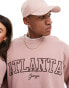 Фото #1 товара ASOS DESIGN unisex oversized sweatshirt in dusty pink with city embroidery