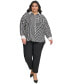 Фото #4 товара Women's Plus Size Striped Button-Front Shirt, First@Macy’s