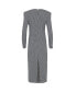 ფოტო #5 პროდუქტის Women's Shoulder Pad Midi Dress