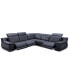 Фото #2 товара Daisley 5-Pc. Leather "L" Shaped Sectional Sofa with 3 Power Recliners