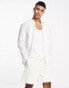 Фото #1 товара Only & Sons linen mix grandad collar shirt in white