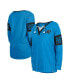 ფოტო #1 პროდუქტის Women's Blue Carolina Panthers Lace-Up Notch Neck Long Sleeve T-shirt