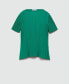 ფოტო #3 პროდუქტის Women's Short-Sleeved Pleated T-Shirt