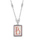 Initial A-Z Floral Rectangle Necklace