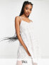Фото #1 товара Topshop tall Broderie tiered mini beach dress in white