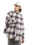 Фото #2 товара ASOS DESIGN extreme oversized brushed flannel check shirt in purple