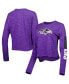 Women's Purple Baltimore Ravens Crop Long Sleeve T-shirt