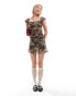 Фото #1 товара Reclaimed Vintage mini skort in leopard print