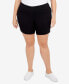 ფოტო #1 პროდუქტის Plus Size Essentials Solid Color Tech Stretch Shorts with Elastic Waistband