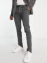 Bershka smart taliored trouser co-ord with side split in grey