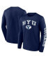Фото #1 товара Men's Navy BYU Cougars Distressed Arch Over Logo Long Sleeve T-shirt