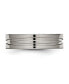 Фото #3 товара Titanium Polished X-Design Grooved Flat Wedding Band Ring