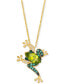 Фото #1 товара Le Vian multi-Gemstone (2-1/5 ct. t.w.) & Nude Diamond (1/20 ct. t.w.) Frog Adjustable 19" Necklace in 14k Gold