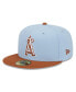 Men's Light Blue/Brown Los Angeles Angels Spring Color Basic Two-Tone 59Fifty Fitted Hat