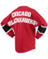 Фото #4 товара Women's Red Chicago Blackhawks Lace-Up Jersey T-shirt