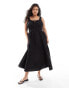 Фото #1 товара ASOS DESIGN Curve wide strap channel waist midi sundress in black