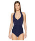 Heidi Klein Women's 182809 Body Wrap Navy One Piece Swimsuits Size XL