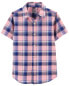 Фото #4 товара Kid 2-Piece Plaid Button-Down Shirt Pull-On French Terry Shorts Set 7