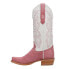 Фото #6 товара R. Watson Boots Rose Boar Embroidered Narrow Square Toe Cowboy Womens Pink, Whi