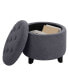 19.75" Sherpa Round Storage Ottoman