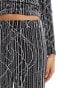 Vero Moda textured glitter wide leg trouser co-ord in black