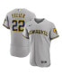 Men's Christian Yelich Gray Milwaukee Brewers Road Authentic Player Logo Jersey 40 - фото #2