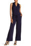 Max Studio Women's Sleeveless Wide Leg Navy Blue Surplice Neck Jumpsuit Sz. XS