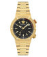 Men's Swiss Gold Ion Plated Stainless Steel Bracelet Watch 43mm