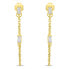 Charming gold-plated chain earrings with zircons EA845Y