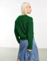 JJXX ribbed knit crew neck jumper in green