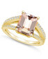 Фото #1 товара Morganite and Diamond Accent Ring in 14K Yellow Gold