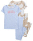 Фото #1 товара Kid 4-Piece Floral 100% Snug Fit Cotton Pajamas 7