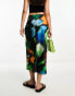 Фото #2 товара ASOS DESIGN satin bias midi skirt in abstract print