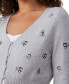 ფოტო #3 პროდუქტის Women's Everfine Crop V-neck Button Cardigan Sweater