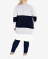 Фото #7 товара Plus Size Keelyn Colorblock Cardigan Sweater