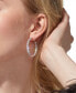 ფოტო #2 პროდუქტის Medium Cubic Zirconia Tennis Hoop Earrings, 1.5", Created for Macy's