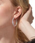 Medium Cubic Zirconia Tennis Hoop Earrings, 1.5", Created for Macy's