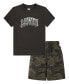 Фото #1 товара Toddler Boys Camo Logo Tee and Shorts Set