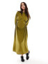 Фото #7 товара Nobody's Child Lianne cut out long sleeve midaxi dress in green