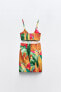 Фото #7 товара Мини-платье из смесового льна с тропическим принтом ZARA