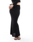 ASOS DESIGN pointelle knitted maxi skirt co ord in black