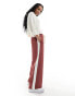 Фото #4 товара ASOS DESIGN Petite pull on trouser with contrast panel in terracota