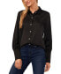 ფოტო #1 პროდუქტის Women's Luxe Satin Imitation Pearl Button Down Blouse