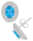 ფოტო #1 პროდუქტის Topaz (2 ct. t.w.) and Diamond (1/2 ct. t.w.) Halo Stud Earrings in 14K White Gold