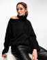 Фото #2 товара Edited cut-out knitted jumper in black